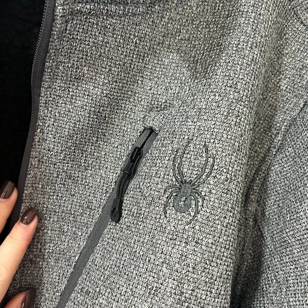 Mens Spyder Full Zip Fleece Jacket – XL – Heather Gray 🕷️❄️ - Picture 6 of 9